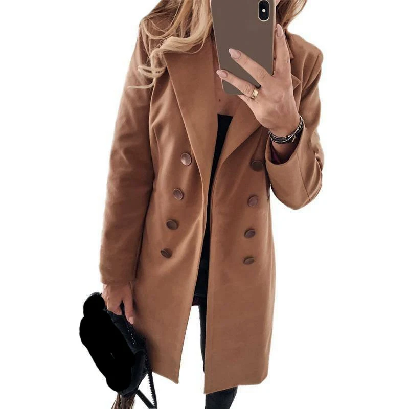 

Long Blazer Overcoat Trench Duster Coat Ladies Jacket Suit Plus Size Womens