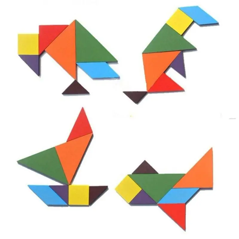 

Funny Wooden Tangram Brain Teaser Puzzle Toys Game Preschool Kids Intellectual Magination Toys Educational