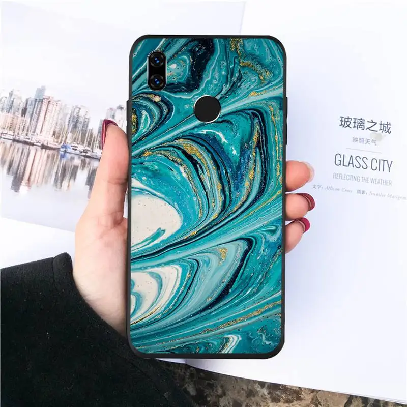 

Matte Marble blue art pattern Phone Cases For Huawei honor Mate P 10 20 30 40 Pro 10i 9 10 20 8 x Lite Luxury brand shell