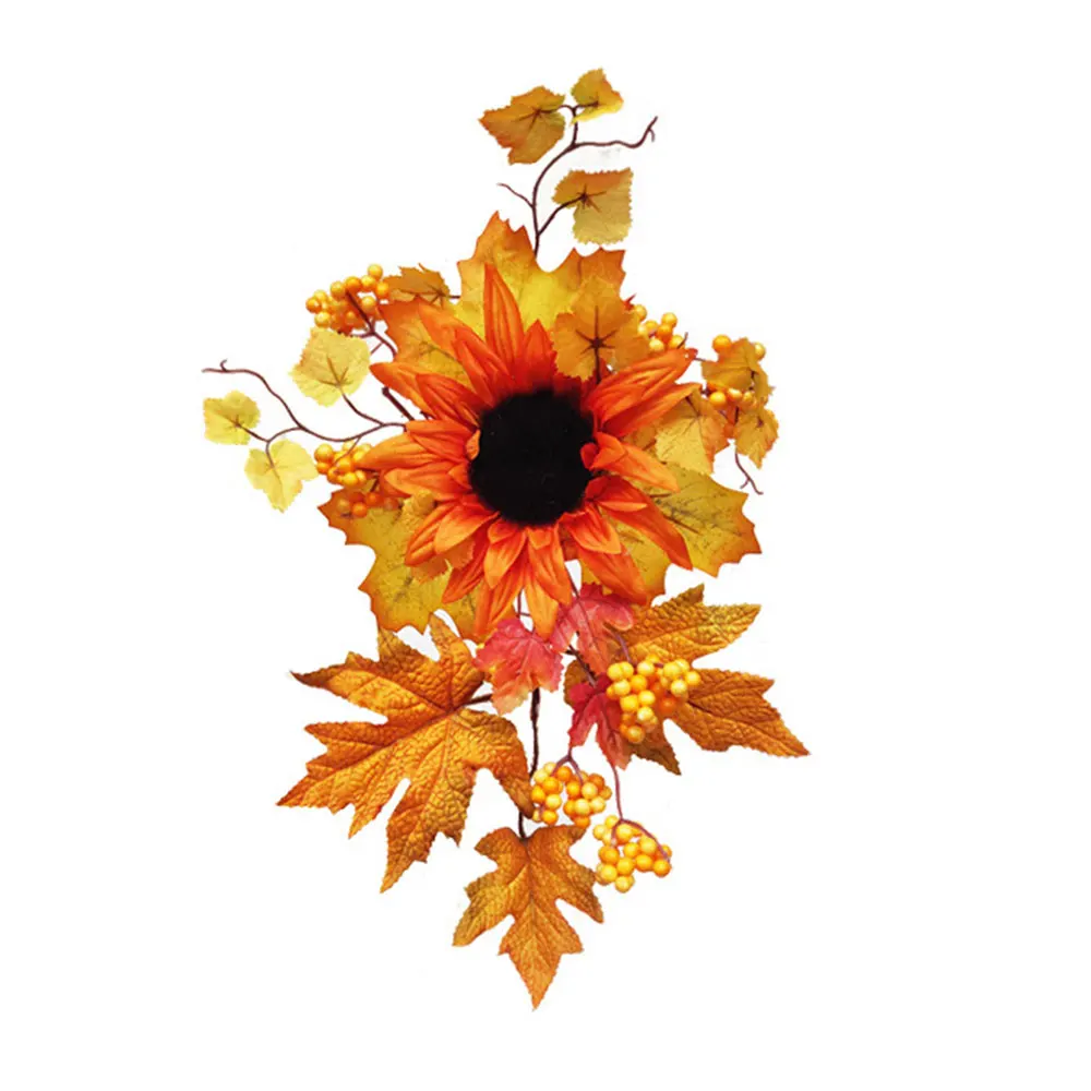 Рождественский искусственный венок из подсолнухов сделай сам Осенние