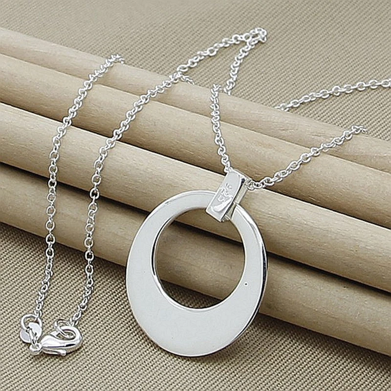

Wholesale Price 925 Silver Necklace Fashion Simple Round Ball Heart Love Pendant Necklaces For Women Girl Jewelry Gifts