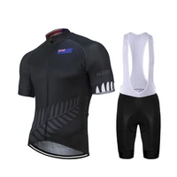 2022 new zealand men black cycling jersey set bike road mountain race tops black cycling set breathable 9d gel maillot ciclismo