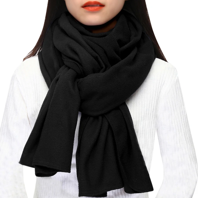 

New Fashion Winter Thick Warm Big Scarf Shawl Women Wraps Vintage Polar Fleece Windproof Solid Color Wild Shawl Scarves 176cm