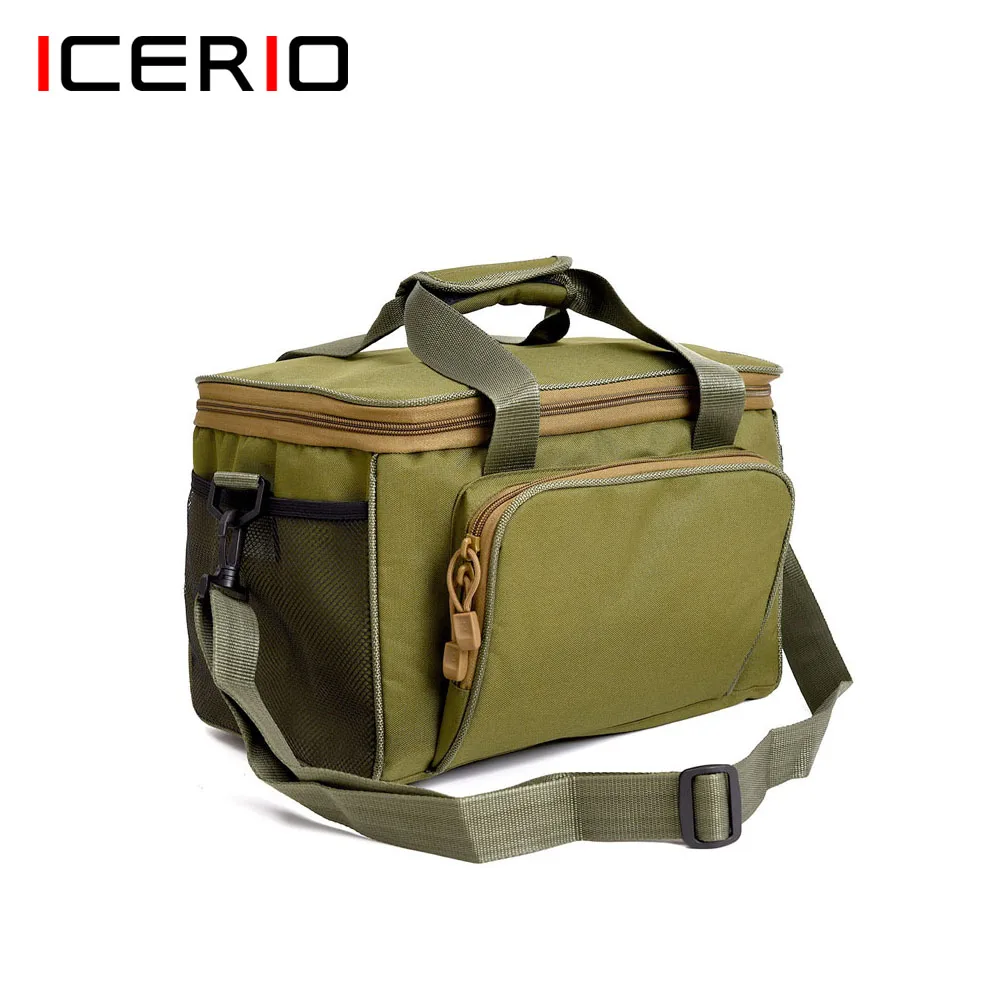 Квадратная многофункциональная сумка для рыболовных снастей 37*25*25 см холщовая