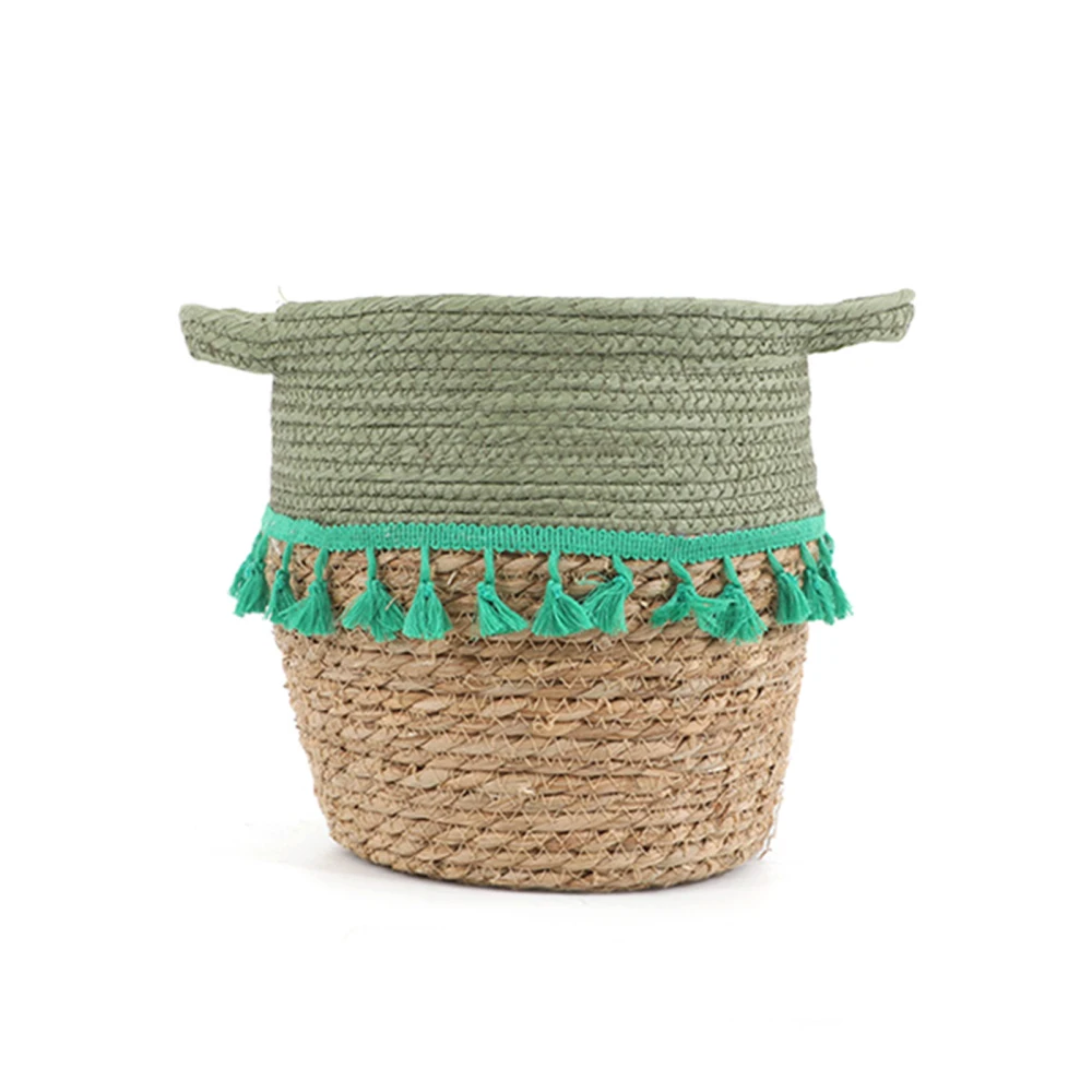 

Корзина, крышка для цветочного горшка, многофункциональное хранение, домашний декор, серый, прочный контейнер для растений из морских водор...