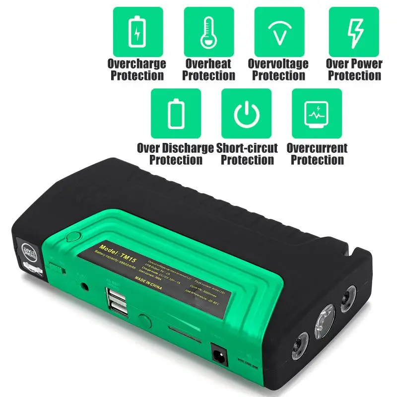 68800 мАч Высокая мощность автомобильный стартер Power Bank 600A Автомобильный