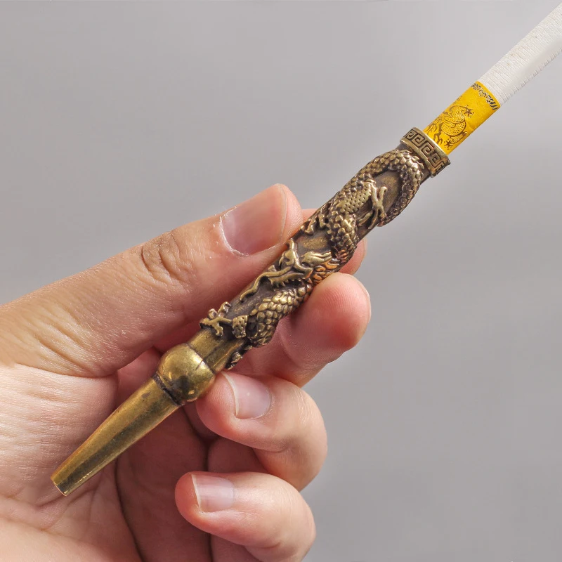 Медный мундштук для сигарет резьбы в стиле ретро|Аксессуары сигарет| |