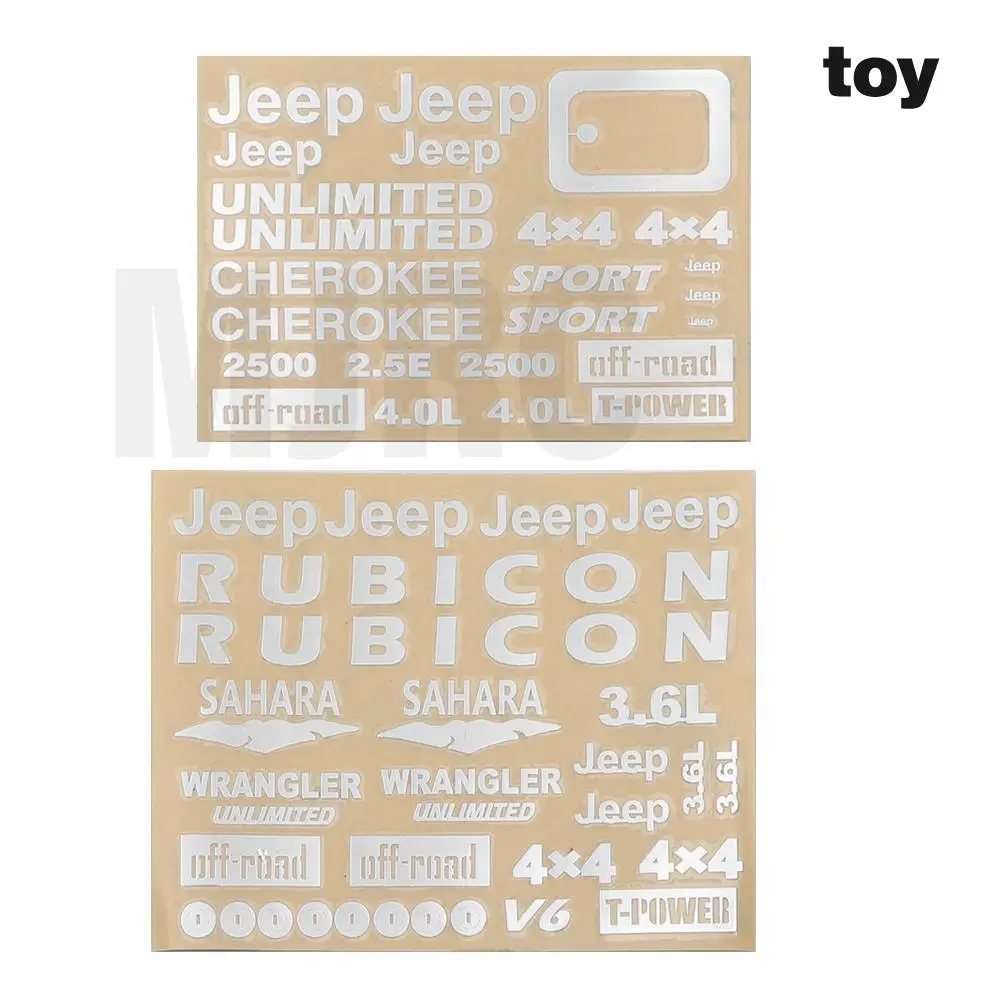 wrangler stickers for trx4 Defender Bronco Ranger AXIAL SCX10 D90 D110 TAMIYA CC01 Hliux TOYOTA LC70 LC80 FJ40