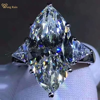 wong rain 925 sterling silver 8 ct marquise cut d created moissanite wedding party personality ring customized ring fine jewelry