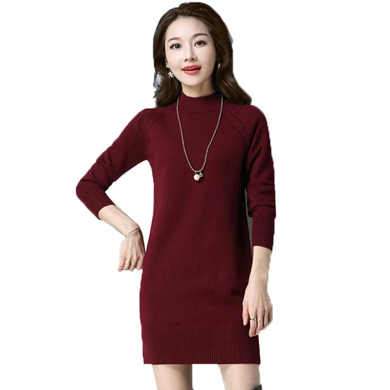 

Women's Knit Turtleneck Sweater Autumn Winter Basic Paragraph Pullover Knitted Bottoming Sweater Women's Warm Knit Dress A704
