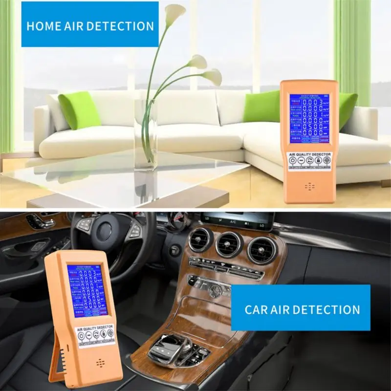 

Handheld Formaldehyde TVOC HCHO CO2 Monitor Gas Analyzer Indoor Outdoor Air Quality Detector