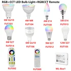 Умная светодиодная лампочка Miboxer, RGB + CCT, E14, E27, MR16, GU10, 4 Вт, 5 Вт, 6 Вт, 9 Вт, 12 Вт, Wi-Fi, Беспроводное дистанционное управление через приложение, голосовое управление