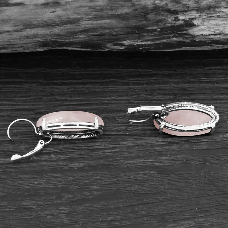 Винтажные серьги в форме глаза из натурального кварца для женщин посеребренные