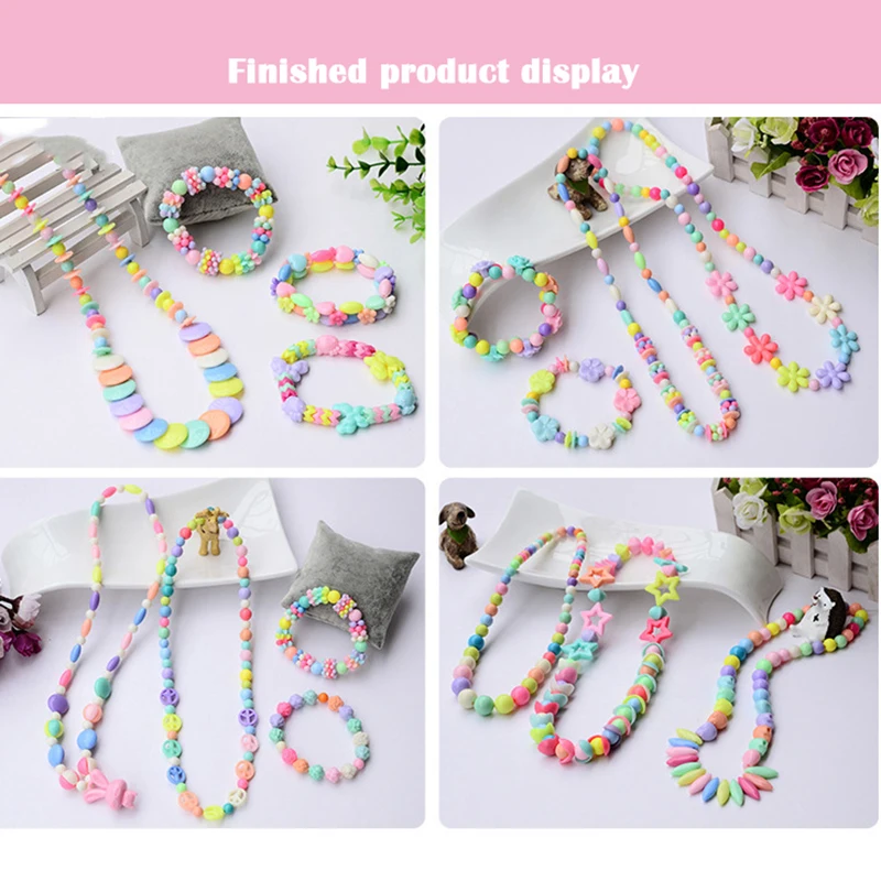 Детский набор из бисера ручной работы акриловых бусин с маленьким медведем