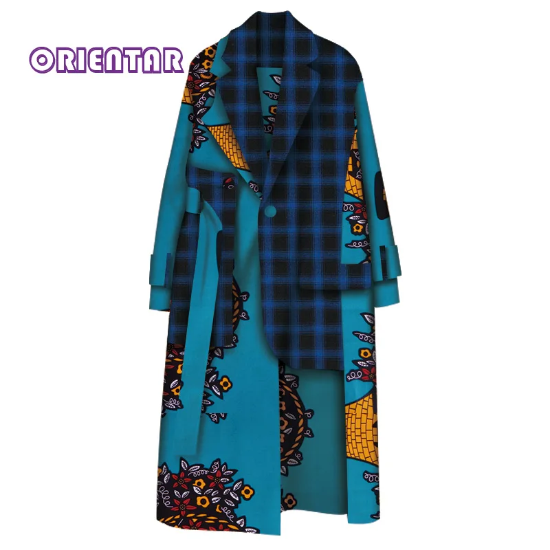 2020 модная африканская одежда для женщин с длинным рукавом тренчкот