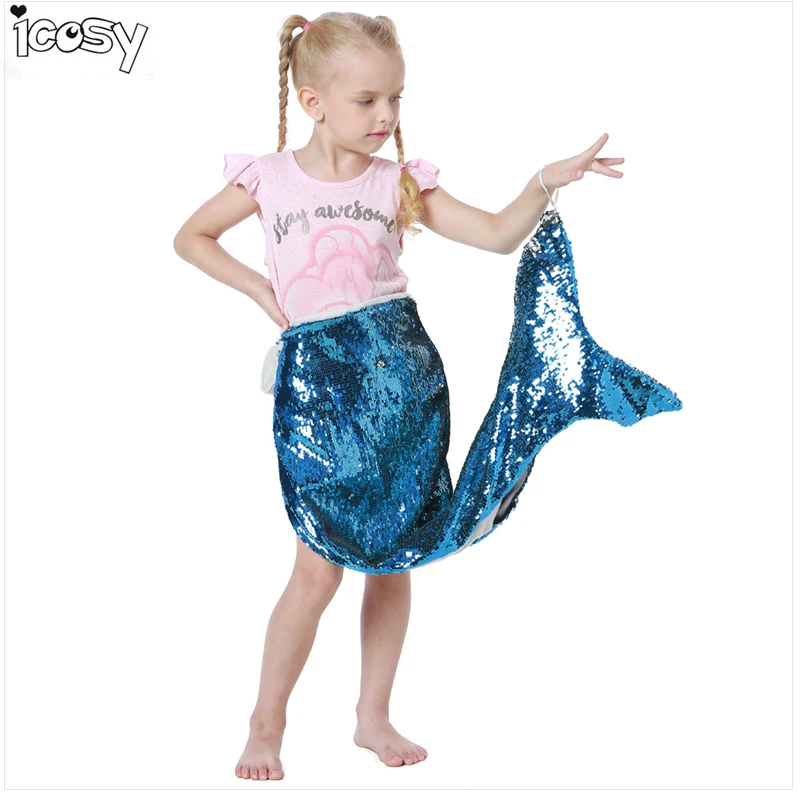 

Kids Children Reversible Sequins Mermaid Tail Blanket Throw Bed Wrap Super Soft Sleeping Bed Costume Blankets Drop Shipping