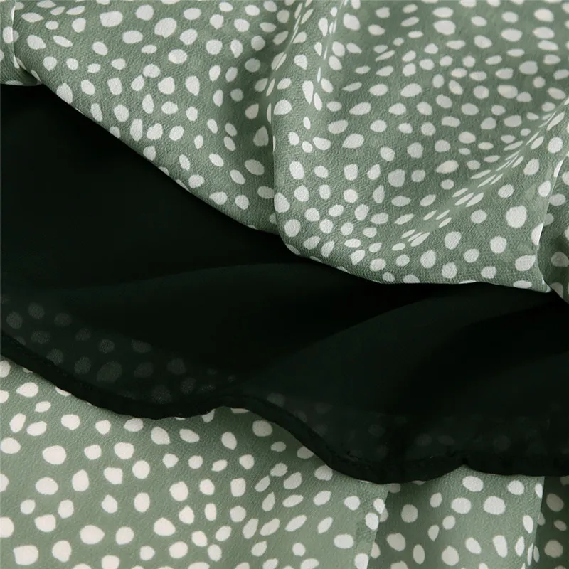 

Women Vintage Chiffon Long Dress Casual V-neck Long Sleeve Maxi Dress Ladies Elegant Print Lined Midi Dress