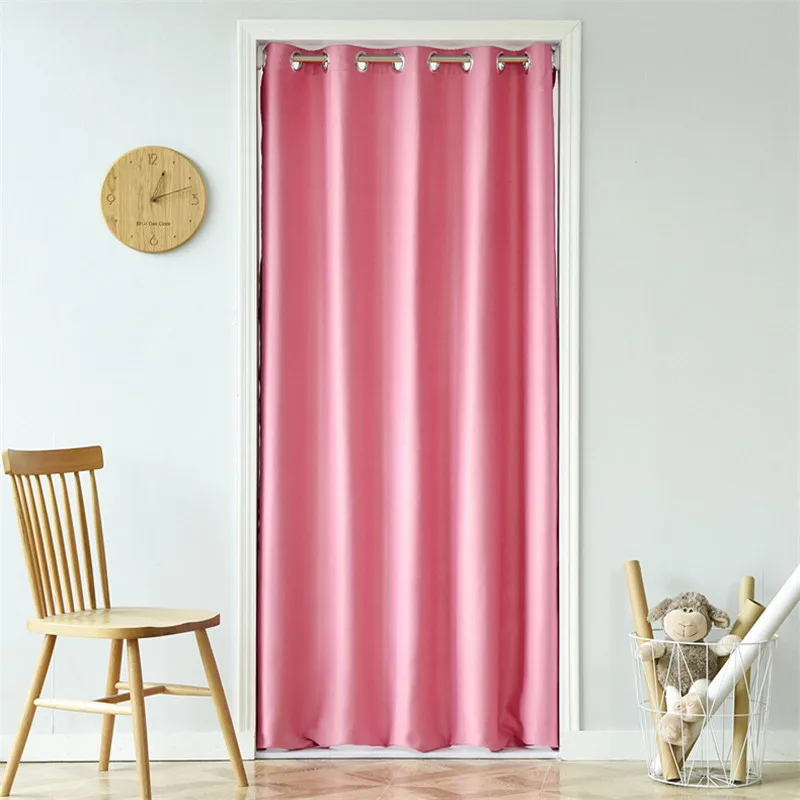 1PCS Grommet Top Solid Color Blackout Door Curtain For Living Room Divided Doorway Drapes Modern Thermal Insulation Cloth WP092H | Дом и сад