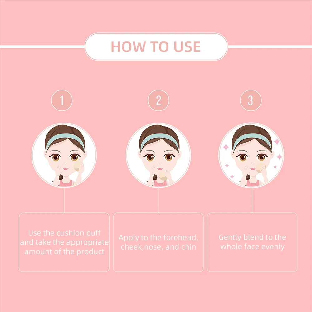 

YOU The Simplicity Color 2 In 1 Air Cushion BB Cream Liquid Foundation Longlasting Concealer Waterproof Flawless Skin CC Cream
