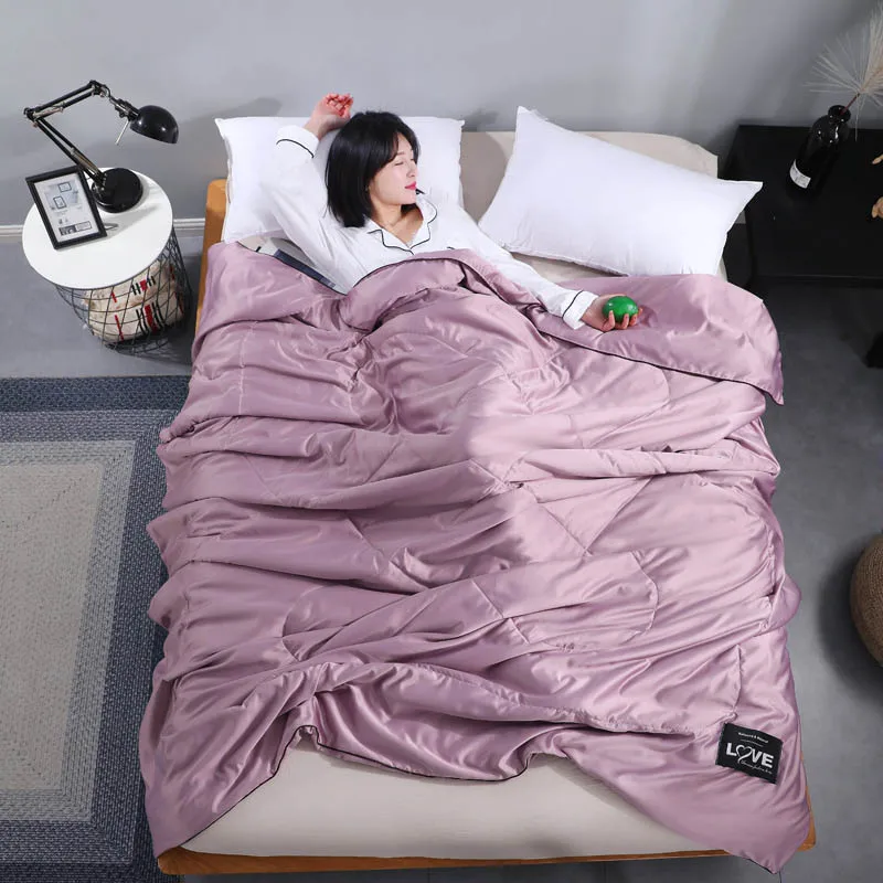 Летнее моющееся шелковое одеяло для двуспальной кровати кондиционер покрывало