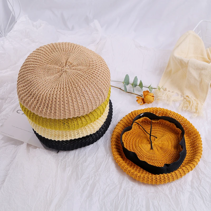 2019 осенний Новый хлопковый Стойкий цвет для женщин берет ручной тканый