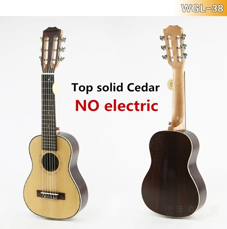 WGL-38 Топовая акустическая электрическая Guitalele Guilele 28 в мини-гитара 6 струн укулеле гитара ra красное дерево Акация ель Sapele - Цвет: WGL-38