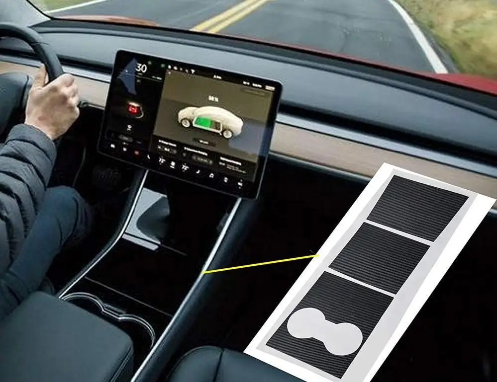 

Carbon Fiber Wrap 3D Center Console Vinyl Decoration For Tesla Model 3