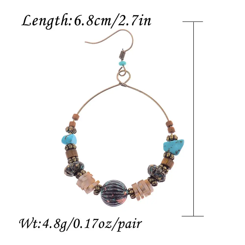 2020 цыганские украшения модные Подвесные серьги медная проволока кольцо подвеска