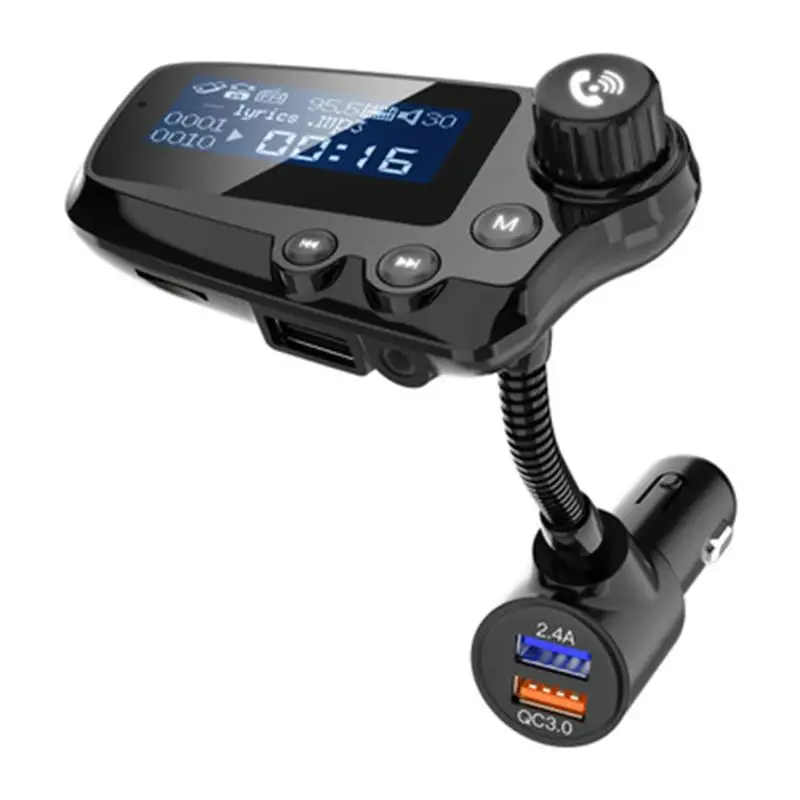 

Автомобильный FM-передатчик громкой связи T91, AUX аудио, Bluetooth-приемник, Автомобильный MP3-плеер QC3.0, быстрая зарядка, ЖК-дисплей 1,8 дюйма