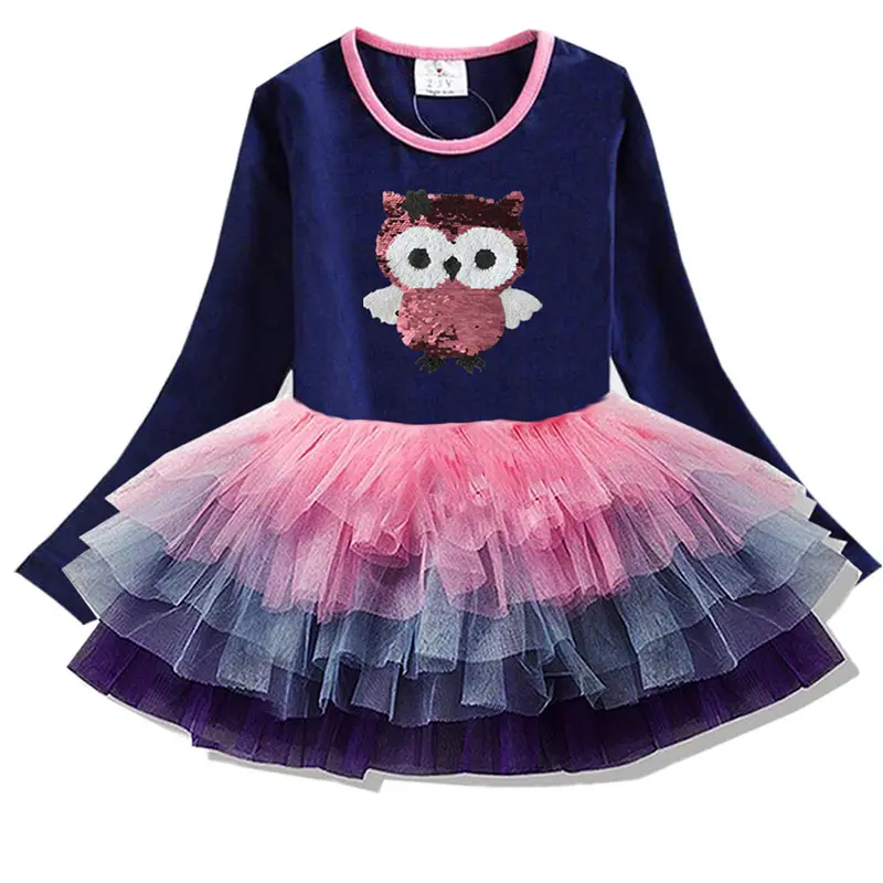 

Dxton Girls Dress Long Sleeve Kids Cartoon Dresses Children Animal Vestidos 2018 Girls Princess Dress Autumn Kids Dress LH4592