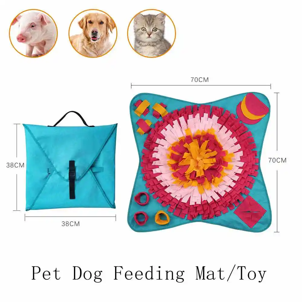 

Interactive Piecing Multi-color Dog Pet Toys Dog Round Pet Sniffing Pad Bed Washable Training Blanket Feeding Mat Pet Supplies