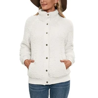 new winter lamb wool fleece jacket streetwear women single breasted with pocket thick coats jackets casual loose fall coat 2021
