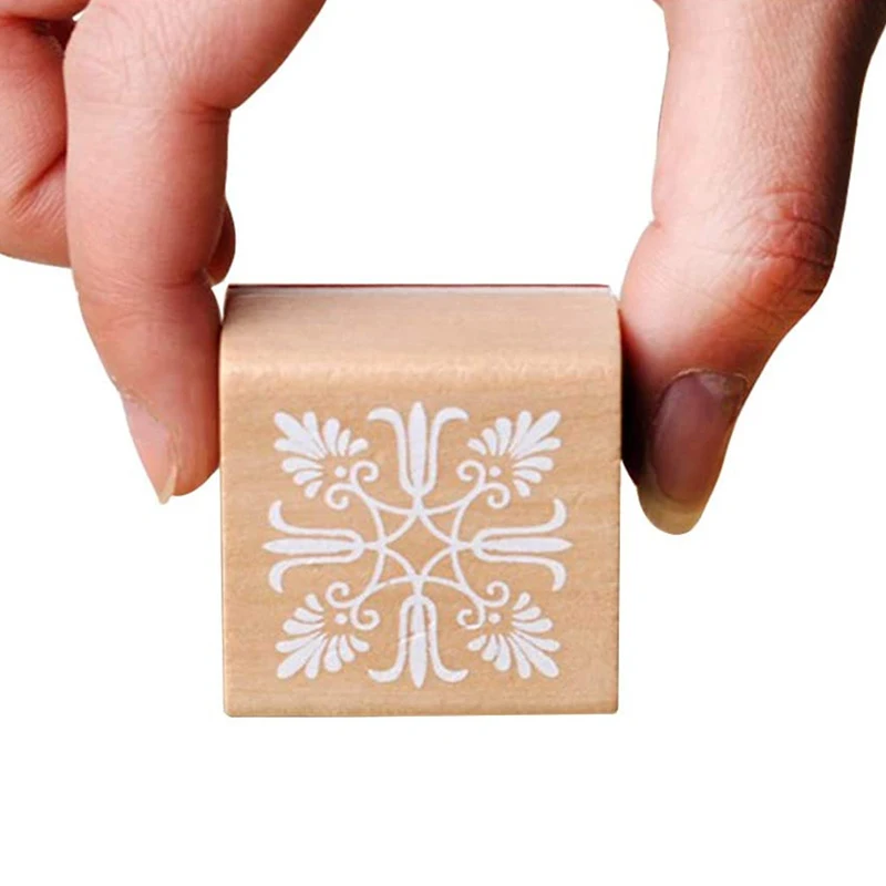 12 шт 3 см квадратная круглая керамика штамп барокко Мандала кружева текстура
