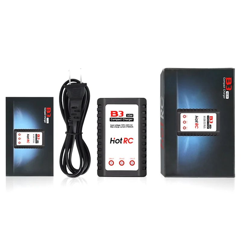 

HotRc B3 10W Compact Balance Charger for 2S 3S 7.4V 11.1V LiPo Battery Helicopter Airplane Multirotor FPV Racing Drone