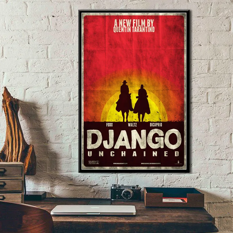 Django винтажная живопись Квентин Тарантино Классическая серия фильмов холст