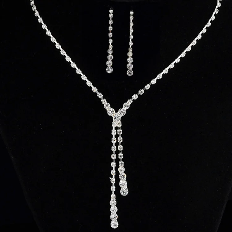 

Jewelry small water diamond necklace jewelry earrings set jewelry simple women manufacturers wholesale