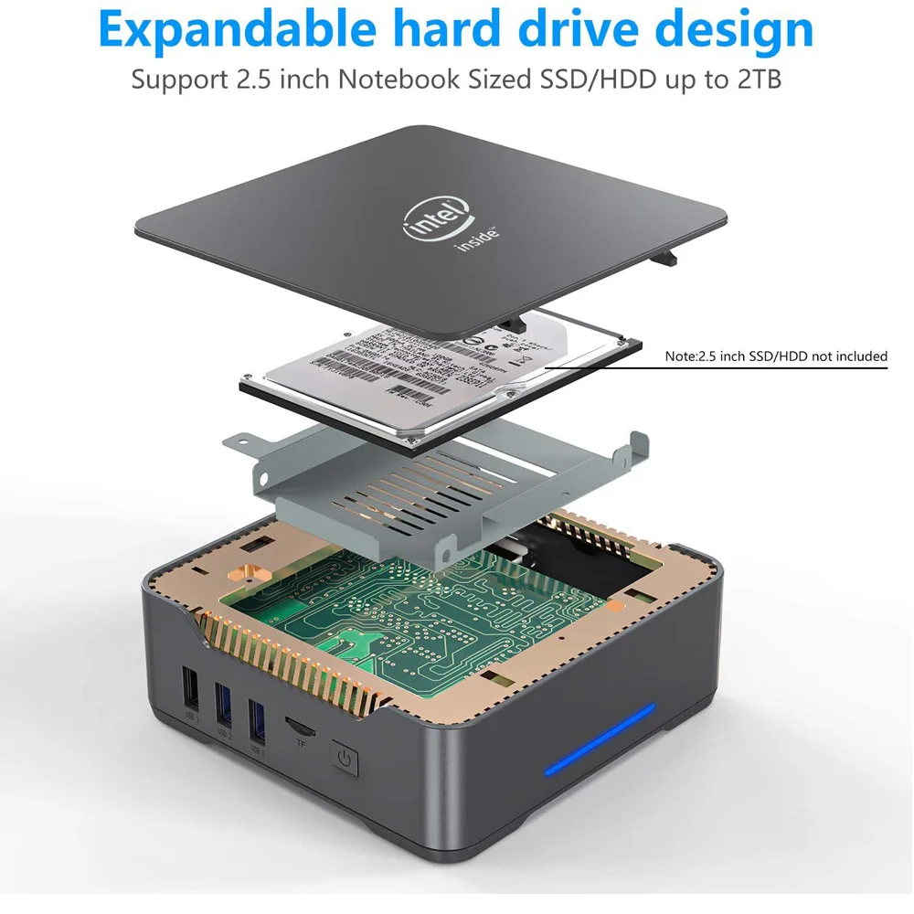 GK3V Intel Celeron J4125 четырехъядерный Мини ПК DDR4 8 ГБ ОЗУ 256 SSD Windows 10 двойной WIFI 1000M LAN 4K WIN10