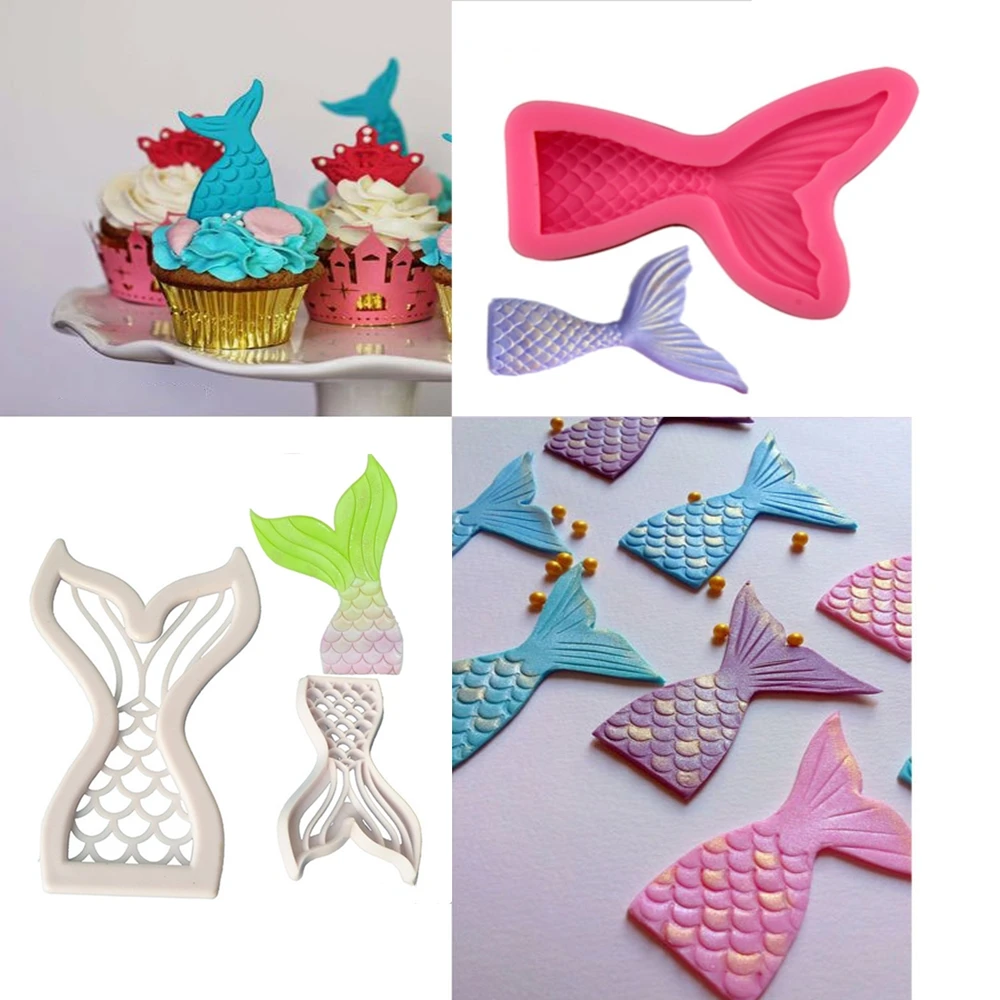 Форма для торта хвост русалки силиконовая форма из морской серии помадки жидкого