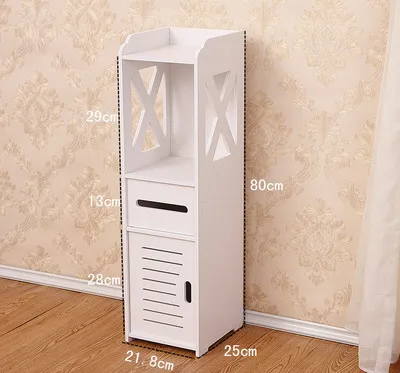 

Floor-Standing Bathroom Cabinet Toilet Home Furniture Side Cabinet Waterproof Wood-Plastic Board Shelf Storage Rack Organizer