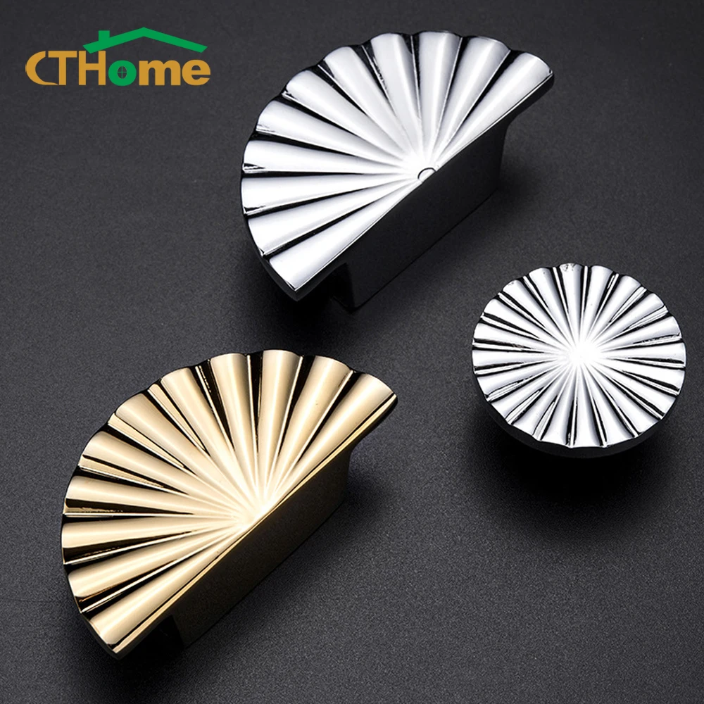 

Drawer Handles Zinc Alloy Kitchen Cabinet Home Pulls Fan-shaped Northern Europe Bookcase Wardrobe Door Knobs Furniture Hardware