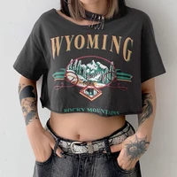 women punk metal pin graphic t shirts female harajuku casual short sleeve cotton crop top tee ropa mujer verano 2021