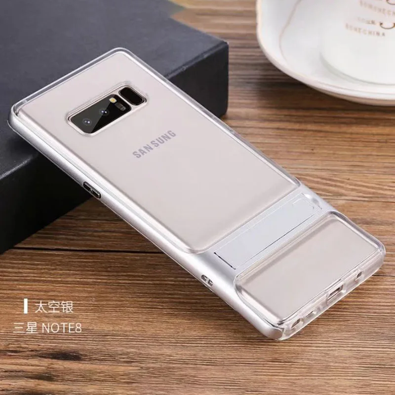 Роскошные чехлы для телефонов samsung Galaxy Note 8 Чехлы 3D подставка силиконовая ТПУ Гибридный 360 Защитный Note8 задняя крышка Funda Capa - Цвет: Royce Silver
