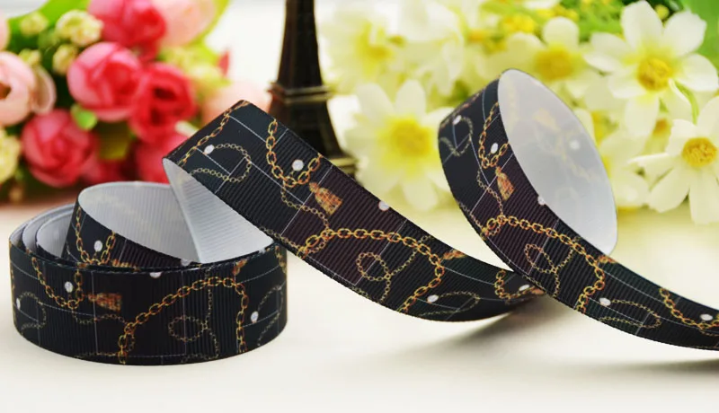 

22mm 25mm 38mm 75mm Bead Chain Cartoon printed Grosgrain Ribbon party decoration 10 Yards X-02792