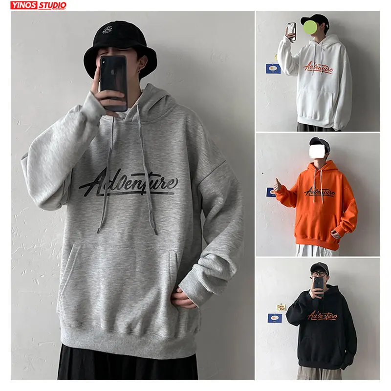 Прямая поставка 2020 Повседневный хлопковый пуловер Мужской принт оверсайз