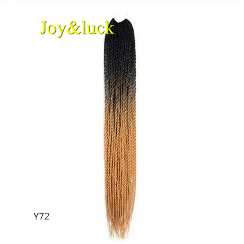 Y72 Joy& luck 24 дюйма Сенегальские закрученные крючком косички 30 прядей синтетические волосы для наращивания плетение волос - Цвет: Y72