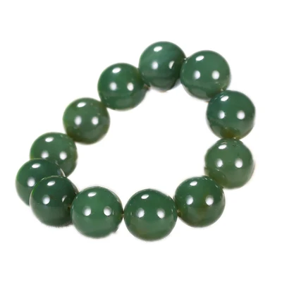 Zheru ювелирные изделия натуральный нефрит темно-зеленый круглый браслет из бисера