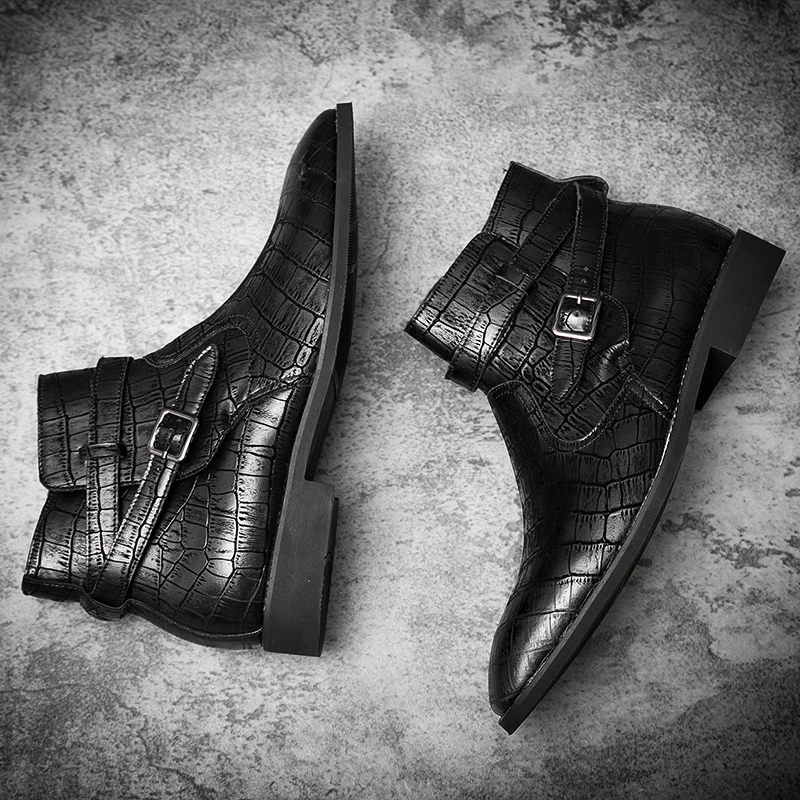Осенне-зимние ботинки Мужская кожаная повседневная обувь Винтажные мужские