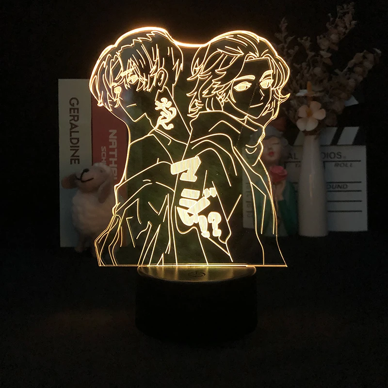 

3d-лампа с токийским рисунком манга, Ночной светильник с питанием от батареи для японского аниме, будильник, базовый светильник, лидер продаж...