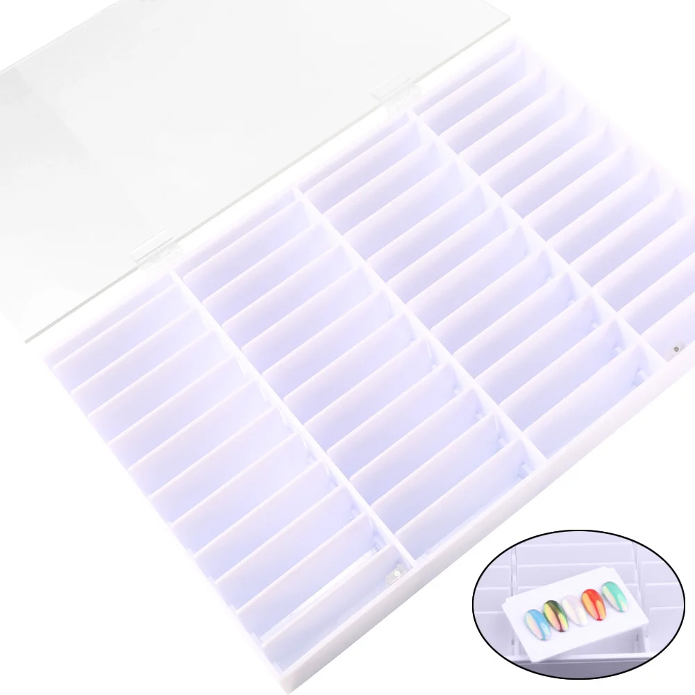 

Fake Nail Tips Storage Box 44 Compartments Nail Art Decoration Container False Nail Display Case MPwell