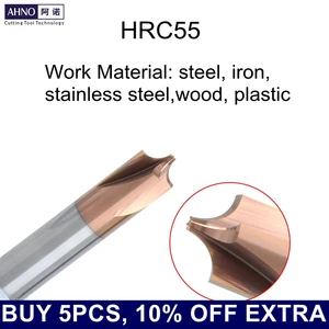 AHNO вольфрамово-карбидная внутренняя R фаска резак для работы нержавеющая сталь пластик дерево на ЧПУ гравировка заводские магазины